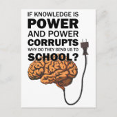 Knowledge Power Funny Quote Ironic Meme Brain Briefkaart (Voorkant)
