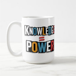 Knowledge = Power – Ransom Letter Collage Koffiemok