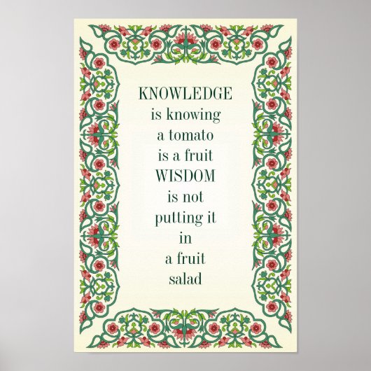 KNOWLEDGE weet dat een tomaat een vrucht is. Poster (Voorkant)