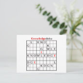 knowledgedoku briefkaart (Staand voorkant)