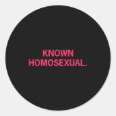 Known Homoual Funny Lgbtq Pride  Ronde Sticker (Voorkant)