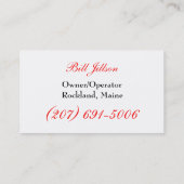 Knox County Towing AAA Visitekaartje (Achterkant)