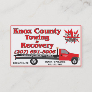 Knox County Towing Visitekaartje