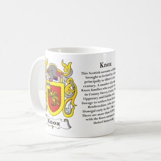 Knox Family Coat of Arms Mok (Voorkant links)