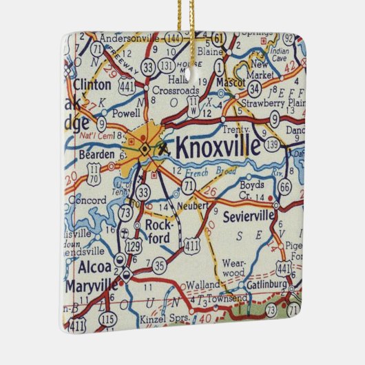 Knoxville  Map Keramisch Ornament (Rechts)