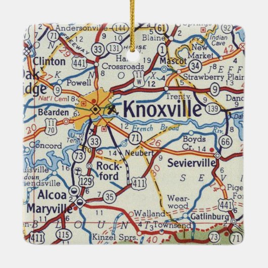 Knoxville  Map Keramisch Ornament (Achterkant)