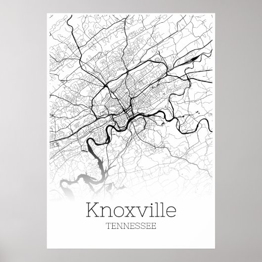 Knoxville Map - Tennessee - City Map Poster (Voorkant)
