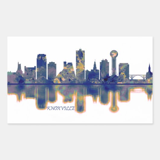 Knoxville Skyline Rechthoekige Sticker (Voorkant)