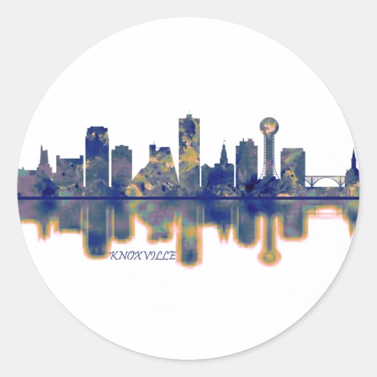 Knoxville Skyline Ronde Sticker (Voorkant)