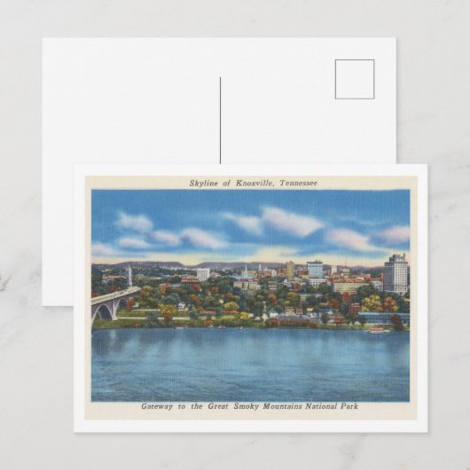  Knoxville Tennessee City Skyline jaren 1940 Briefkaart (Voorkant / Achterkant)