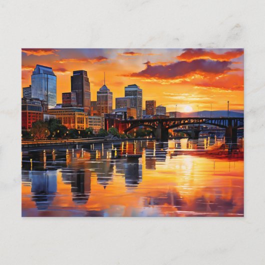 Knoxville, Tennessee Gouden uur Briefkaart (Voorkant)