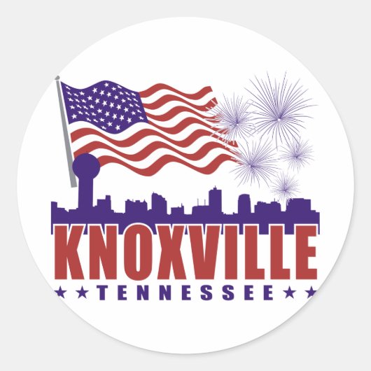 Knoxville Tennessee Patriottische Sticker (Voorkant)