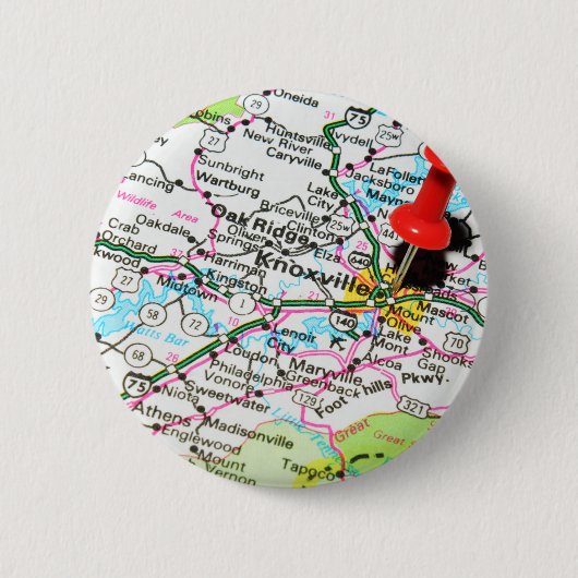 Knoxville, Tennessee Ronde Button 5,7 Cm (Voorkant)