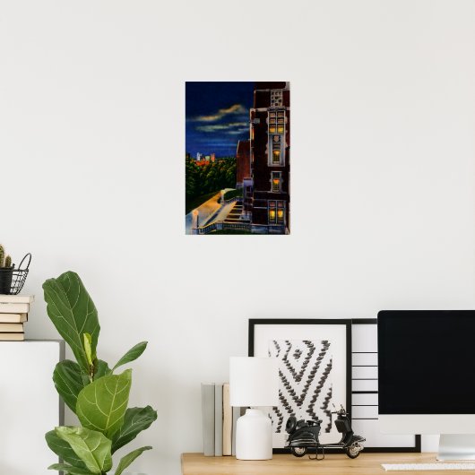 Knoxville Tennessee University te Night Poster (Thuiskantoor)