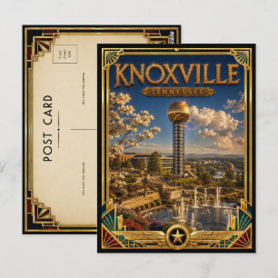 Knoxville Tennessee Vintage Art Deco Gouden Tijdpe Briefkaart