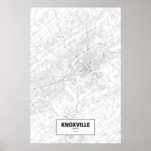 Knoxville, Tennessee (zwart op wit) Poster (Voorkant)