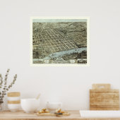 Knoxville, TN Panoramic Map - 1871 Poster (Keuken)