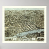 Knoxville, TN Panoramic Map - 1871 Poster (Voorkant)