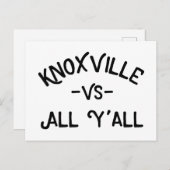 Knoxville VS All Yall, Tennessee Briefkaart (Voorkant / Achterkant)