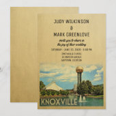 Knoxville Wedding Invitation Tennessee Kaart (Voorkant / Achterkant)