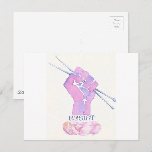 Kntting power fist with RESIST Briefkaart (Voorkant / Achterkant)