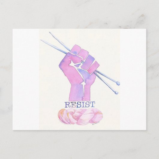 Kntting power fist with RESIST Briefkaart (Voorkant)