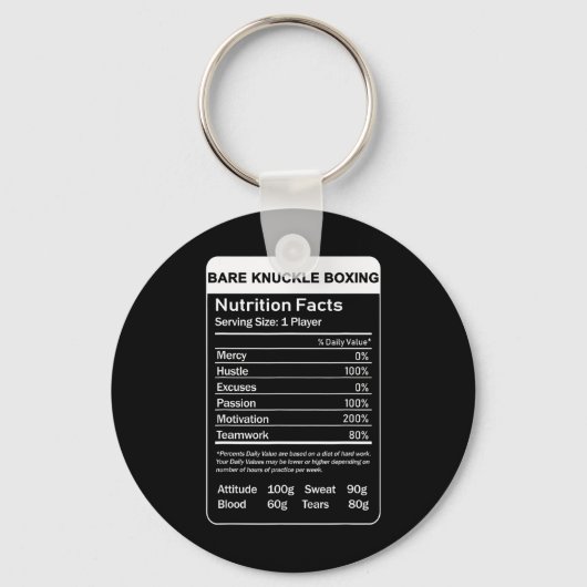 Knuckle Boxing Nutrition Feiten Sleutelhanger (Voorkant)