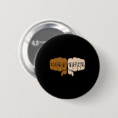 Knuckle Tattoo Fist Sticker- Samen Sticker 1 Ronde Button 5,7 Cm (Voorkant /achterkant)