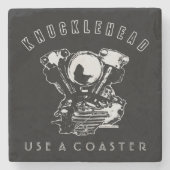  Knucklehead-motor Stenen Onderzetter (Voorkant)