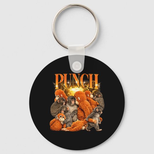 Knuffel aap Cute Punch knuffeldier Sleutelhanger (Voorkant)