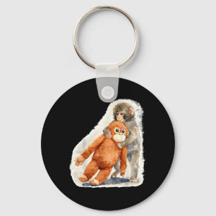 Knuffel aap orang-oetan baby knuffelbeer sleutelhanger