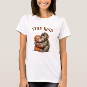Knuffel aapje treurig baby aapje emotioneel knuffe t-shirt
