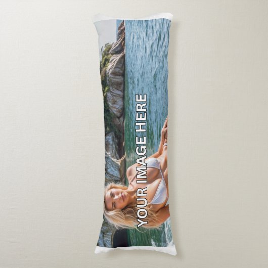 KNUFFEL! 💤 Afbeelding of tekst toevoegen aan kuss Lichaamskussen (Voorkant Verticaal)