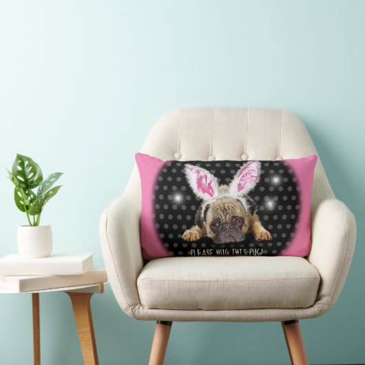 Knuffel alsjeblieft dit mopskussen Lumbar kussen. Kussen (Stoel)