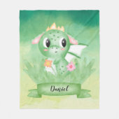 Knuffel Baby Draak Waterverf Fleece Deken (Voorkant)