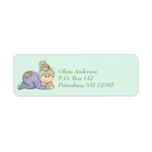Knuffel Baby Jongen - Groene & Paarse Baby Shower 