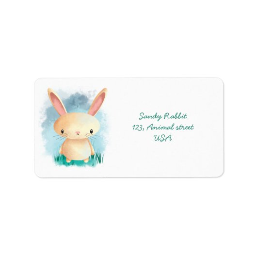 Knuffel baby konijn etiket (Voorkant)
