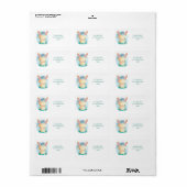 Knuffel baby konijn etiket (Full Sheet)