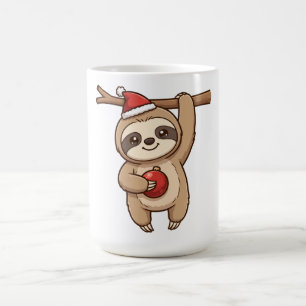 Knuffel Baby Luiaard Kerstman Hoed Kerst Ornament Koffiemok