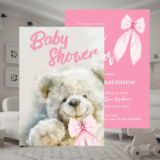 Knuffel Beer Baby Shower Kaart