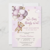 Knuffel Beer Baby Shower Uitnodiging (Voorkant)