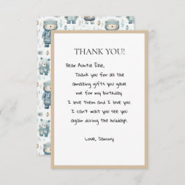 Knuffel Beer Breipatroon voor de Winter Bedankkaart