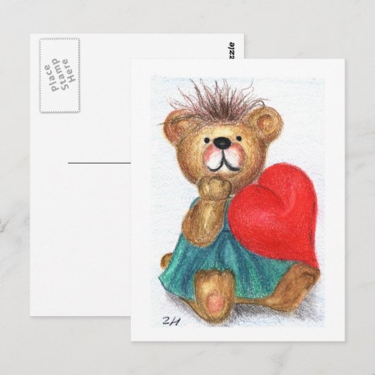 Knuffel Beer Briefkaart (Voorkant / Achterkant)