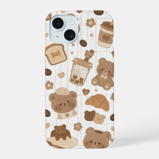 Knuffel Beer Café iPhone 15 Case (Achterkant)