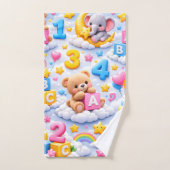 Knuffel beer en olifant ABC nummers handdoek set (Handdoek)