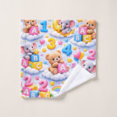 Knuffel beer en olifant ABC nummers handdoek set (Wasdoekje)