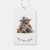 Knuffel Beer. Ghost. TRICK OR TREAT Cadeaulabel (Voorkant)