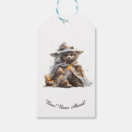 Knuffel Beer. Ghost. TRICK OR TREAT Cadeaulabel