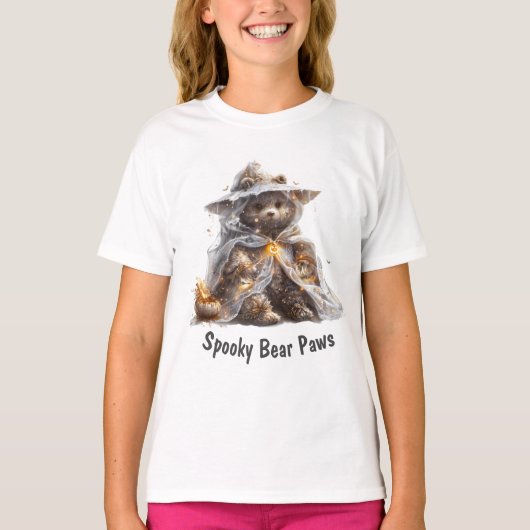 Knuffel Beer. Ghost. TRICK OR TREAT T-shirt (Voorkant)