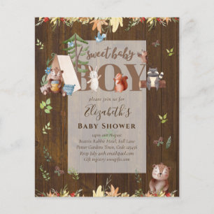 Knuffel Beer Houtland Kampeer Jongens Baby Shower  Flyer